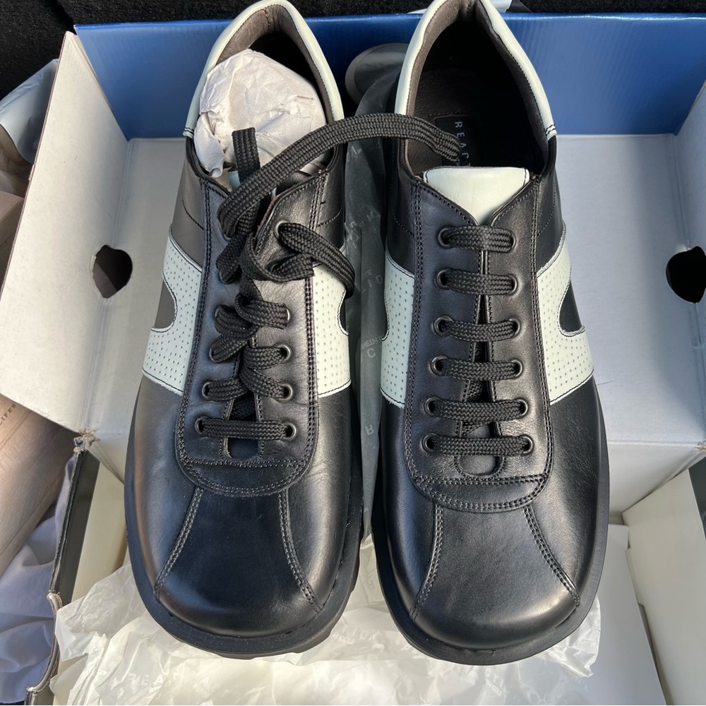Kenneth Cole Reaction vintage black leather shoes 7-10 Split II. Men sz 11. New